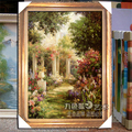 【热销花园景】手绘 油画 有框画 欧式客厅 装饰画 玄关挂画F002