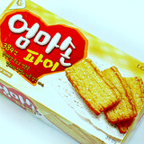 进口零食品好吃的特产小吃 韩国美食乐天妈妈手派饼干140G