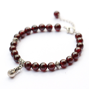  千寻雨 正品天然石榴石手链 旺运招财保平安 美容养颜