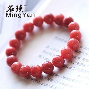  名琰出品 糖果色 10mm红纹石手链 暖心的红 爱情皇后