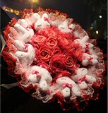 love兔玫瑰花卡通花束 情人节礼物