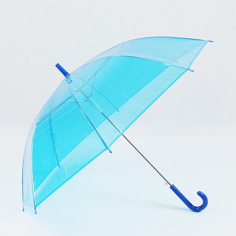 韩版透明果冻伞 时尚超轻长柄晴雨伞 纯色外贸