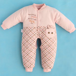  宝宝连体衣加厚/婴儿秋冬款哈衣外套/新生儿爬服长袖棉衣服装用品
