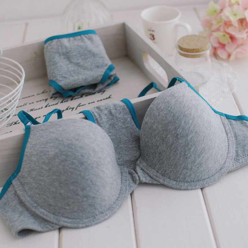 Vest-style underwear suit super comfortable cotton thin buckle I-backs before the Cup bra set thin glass 6 color optional