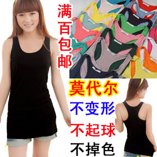 2012新款秋装外贸女装 夏装莫代尔纯棉中长款吊带打底衫 工字背心