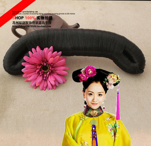 清装清朝格格假发 清朝宫女 <em>仕女</em>丫环<em>发型</em> 宫锁