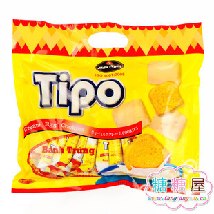  零利润糖糖屋进口越南特产TIPO鸡蛋牛奶面包干饼干 300(345)g