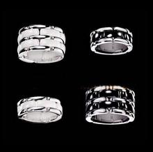 De alta calidad de la moda clásica de acero de titanio anillo de cerámica Set Pareja