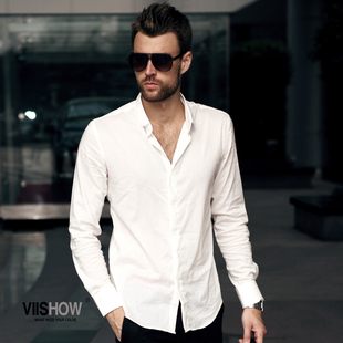 Shirt man wind man and leisure in Europe and skinny men's shirts long sleeve shirt men's long sleeve shirt viishow