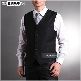  秋款男士正装修身马甲 西服背心 男装 西装马甲 商务正装马夹