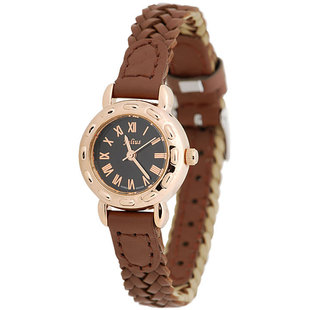  julius 聚利时 韩国潮范编织表带时尚女手表女表水钻表复古表