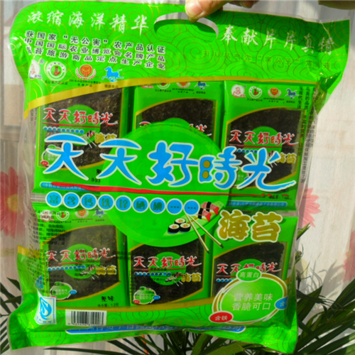 4袋包邮海苔紫菜海菜美味日照天天好时光岚阳海苔日照特产在类目 水产肉类/新鲜蔬果/熟食, 海鲜/水产品/制品, 藻类, 紫菜中 - 来自Buy2taobao.com提供专业的淘宝代购服务