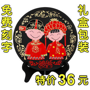  新婚娃娃结婚礼物创意实用新房摆件婚房炭雕婚庆礼品时尚喜结良缘