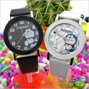  日韩时尚可爱哆啦A梦女孩男孩学生手表 卡通叮当简约情侣表一对40