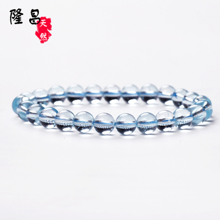  隆昌 天然海蓝宝手链正品 天然水晶手链 饰品女款 爱之石