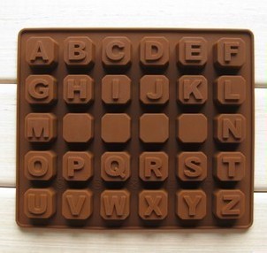 diy手工巧克力模具26个英文字母+4个白板，硅胶巧克力模