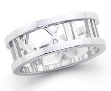 TIFFANY verdadera plata de ley 925 de moda ring ring anillo hueco rayas romana