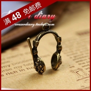  DIY饰品材料配件 21mm 古铜色 复古立体耳机 挂饰 155#-I