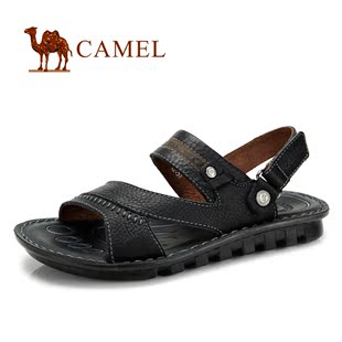  CAMEL骆驼正品凉鞋男真皮时尚凉拖夏季新款沙滩鞋82210604