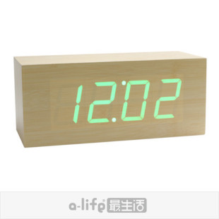 a-life最生活/新款/木质/竹质/LED/桌钟/电子钟/闹钟/台钟/E-2202