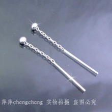 99纯银耳线ex3001【超短耳线小巧可爱】手工加工最纯的银子不过敏