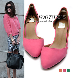 Burst sells thousands of feet on red ~ double ~ explosive United States Mary pretty! in  comfortable and smooth solid color light pointed at high heel danxie