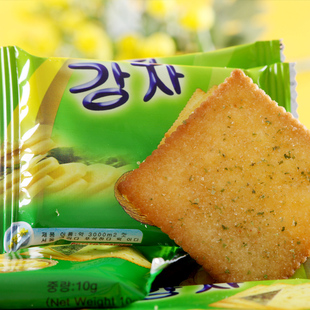  韩国进口零食品 薯工坊薄脆饼干360g 36小包 海苔味