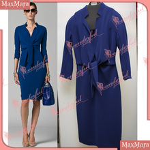 现货=仙儿意购MAXMARA 2012春夏 蓝色系带连衣裙正品包邮