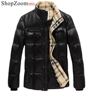  ShopZoom 海宁真皮羽绒皮衣 男 真皮羽绒服 男 真皮皮衣 男短外套
