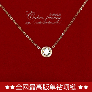 单钻 短款锁骨链 玫瑰金项链女颈链韩国 李小璐同款项链圣诞礼物