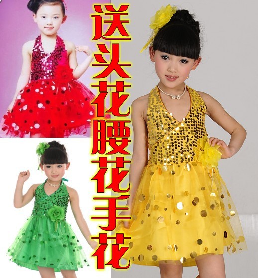 61 Children dance clothes Costume girl modern stage Performances skirt Princess Dress full dress gules Yarn skirtin the Children/Baby/Family fitted , Children dress category - from Buy2taobao.com to provide professional Taobao agent buy service