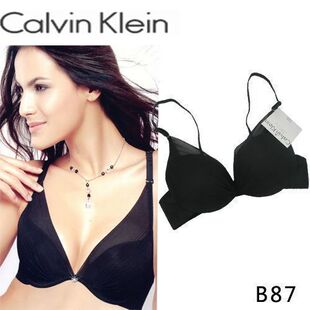 热卖单品★CK文胸新款深V性感朦胧纱聚拢文胸★特价★黑色【B87】