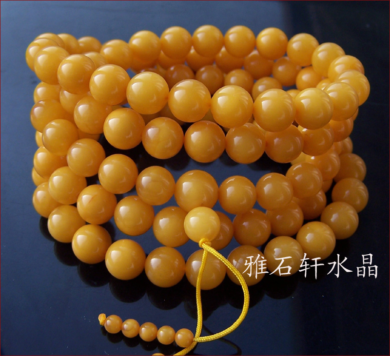 罕见珍藏!油润天然波兰鸡油黄琥珀9MM老蜜蜡108佛珠手链在类目 珠宝/钻石/翡翠/黄金, 天然琥珀(新), 手饰中 - 来自Buy2taobao.com提供专业的淘宝代购服务