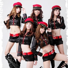 黑色分体女警装海军装ds演出服装钢管舞服夜店制服诱惑歌手服
