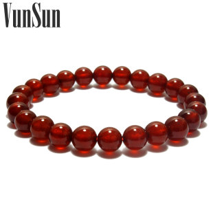  VunSun 正品巴西天然水晶橙色石榴石女手链 美容养颜女士必备