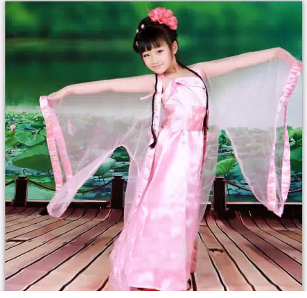古代儿童服装小孩仙女童古装典舞蹈古筝表演唐
