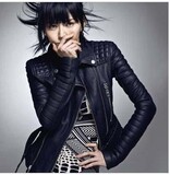 YMZ★2012春 巴*宝*莉B家同款 顶级奢华女装短款 机车款皮衣外套