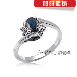  特惠925纯银戒指女戒天然蓝宝石戒指厂家直销