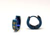 蓝色四叶草图案钛钢耳环，316l不锈钢耳环，蓝色钛钢耳钉耳环2039