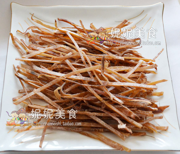 快递10元包邮 干鱿鱼丝 延吉 鱿鱼条/炒香辣鱿鱼丝 250克在类目 水产肉类/新鲜蔬果/熟食, 海鲜/水产品/制品, 鱿鱼, 鱿鱼干中 - 来自Buy2taobao.com提供专业的淘宝代购服务