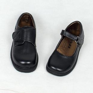  男女童大合唱黑色皮鞋儿童演出鞋PU男孩女孩黑色皮鞋