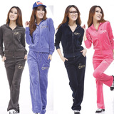正品包邮春装新款韩版天鹅绒女士休闲卫衣套装大码胖mm运动服清仓