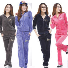 正品包邮春装新款韩版天鹅绒女士休闲卫衣套装大码胖mm运动服清仓