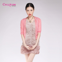 Chericom 2012新品品质名媛褶皱女装夏装气质女连衣裙 黑 粉3015