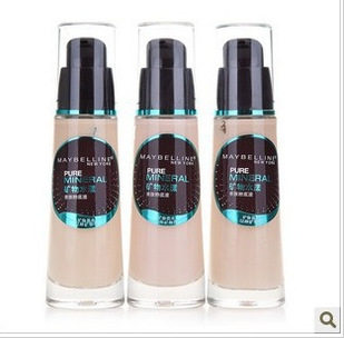 包邮正品Maybelline美宝莲粉底液矿物水漾亲肤粉底液轻薄保湿美白