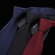 男士 商务正装新郎领带 酒红黑色藏青格子点点 8cm领带