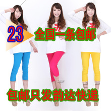 包邮2012新款春夏装糖果色打底裤七分裤小脚裤子女薄韩版显瘦休闲