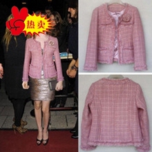 2011<span class=H>秋冬</span>新款欧美 香香风格 优雅淑女 长袖修身粗花呢短外套