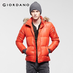 Special second kill Giordano jacket men's wear bright colored removable flash Hat-Fu long down jacket 01071527