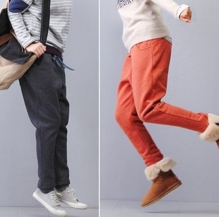  包邮秋冬韩版加厚加绒运动裤女长裤宽松棉裤小脚哈伦裤休闲裤卫裤